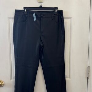 Ann Taylor Black Faux Leather Trousers